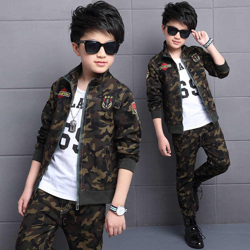 Children's Camouflage Sports Two-piece Set