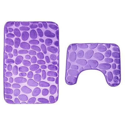 Bathroom Anti-slip Mat European And American Pebble Stone Carpet Toilet Floor Mat Set Bathroom Fendax 0