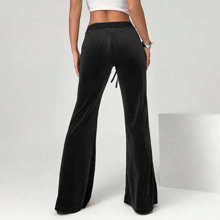 Simple Temperament Velvet Casual Pants Autumn And Winter Drawstring Leg Slimming Wide Leg Trousers Fendax 0