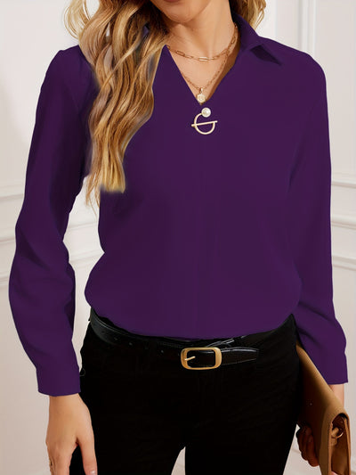 V-neck Long-sleeved Shirt