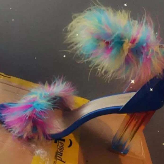 New Summer Fashion Rainbow Women's Crystal Heels Fendax 0