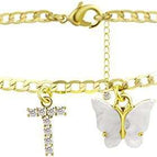 Gold white butterfly / T