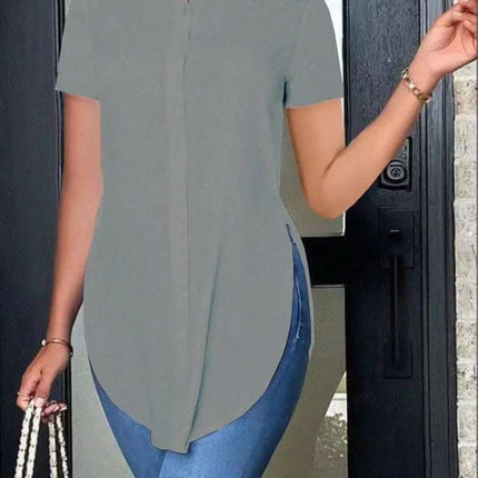 Summer Fashion Simple Polo Collar Women's Shirt Fendax 0