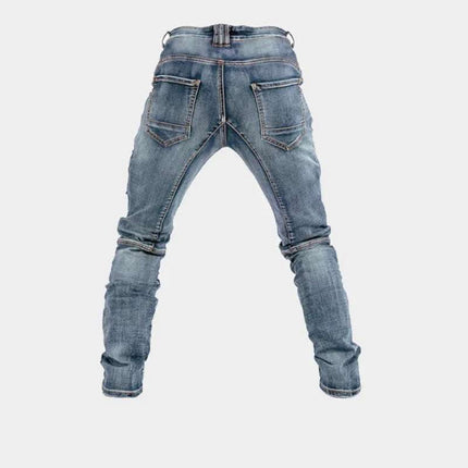 European And American Motorcycle Double Zipper Cycling Pants Four Seasons Slim Racing Anti-fall Jeans Fendax 0