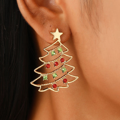 Christmas Earrings With Christmas Tree