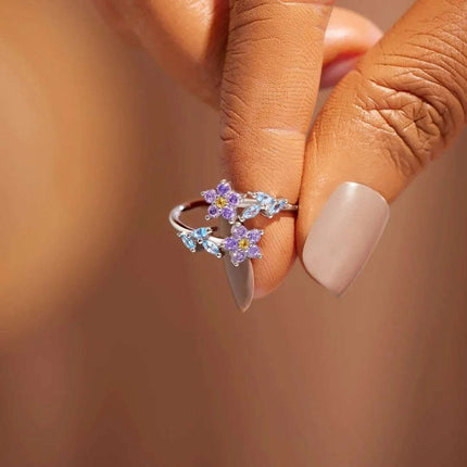 Purple Flower Ring Spring Summer Fashion Jewelry Accessories Fendax 4