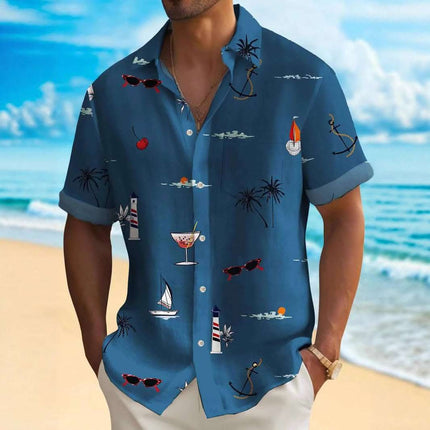 Men's Fashion Hawaiian Digital Printing Shirt Fendax 0