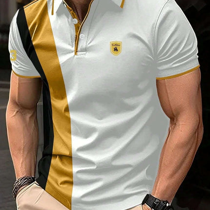 Men's 3D Printing Digital Printed Polo Shirt Short Sleeve Fendax 0