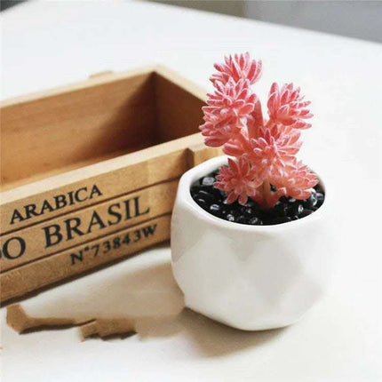 Artificial Succulent Bonsai Creative Ornaments for Home Table Garden Decoration Artificial Plants with Pot Fendax 0