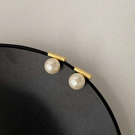 Women's Metal Pearl Stud Earrings Fendax 0