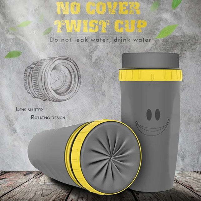 No Cover Twist Cup Travel Portable Cup Double Insulation Tumbler Straw Sippy Water Bottles Portable For Children Adults Fendax 0
