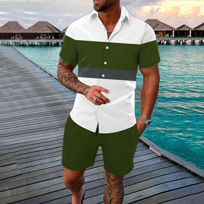 Fashion Men Summer Lapels Shirt Outfit Fendax 0