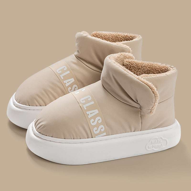 Wear Resistant Plush Warm Down Slippers