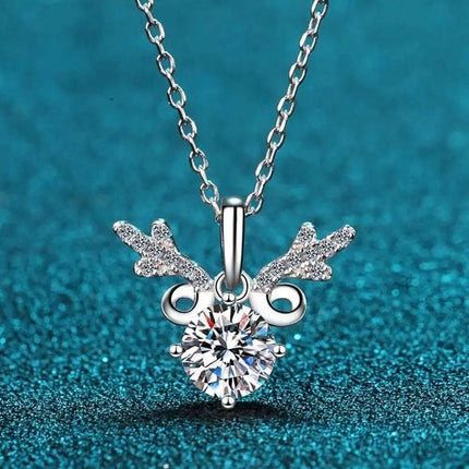 1 Carat Moissanite Necklace - 925 Sterling Silver Jewelry