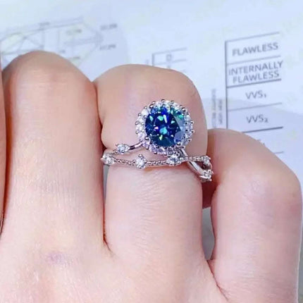 1 Carat Moissanite 925 Sterling Silver Ring Fendax