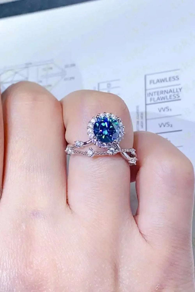 1 Carat Moissanite 925 Sterling Silver Ring Fendax