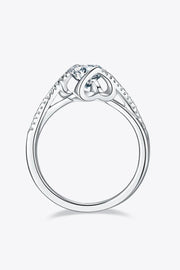 Trendsi 1 Carat Moissanite 925 Sterling Silver Twisted Ring
