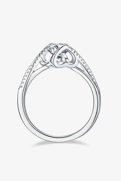 Trendsi 1 Carat Moissanite 925 Sterling Silver Twisted Ring