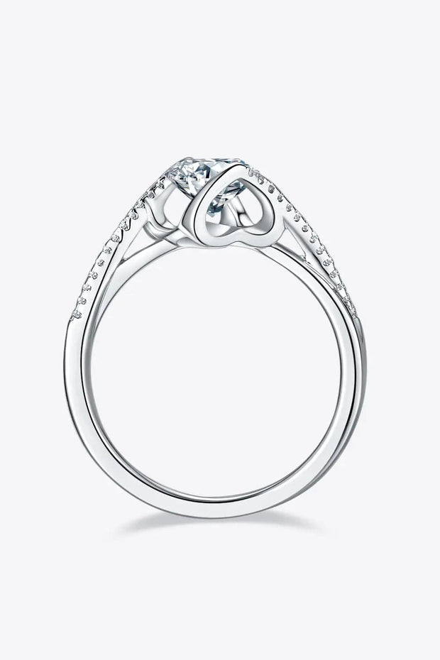 Trendsi 1 Carat Moissanite 925 Sterling Silver Twisted Ring