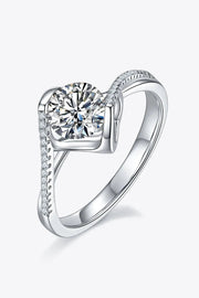 Trendsi 1 Carat Moissanite 925 Sterling Silver Twisted Ring