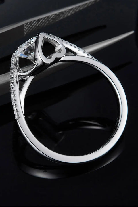 Trendsi 1 Carat Moissanite 925 Sterling Silver Twisted Ring