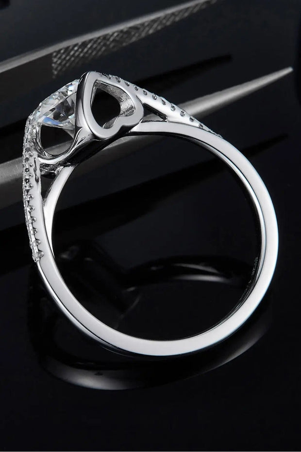 Trendsi 1 Carat Moissanite 925 Sterling Silver Twisted Ring