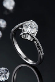 Trendsi Silver / 9 1 Carat Moissanite 925 Sterling Silver Twisted Ring