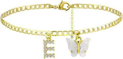 Butterfly Letter Feet Chain Fashion Inlaid Diamond Letter Acrylic Fendax 0