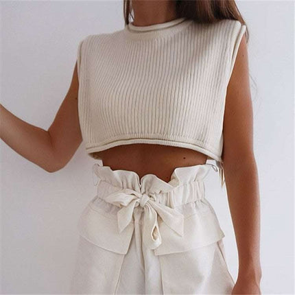 Sexy knitted sleeveless top
