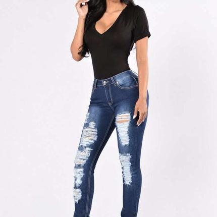 New style denim trousers with ripped jeans Fendax 0