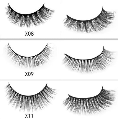 3 pairs of natural false eyelashes