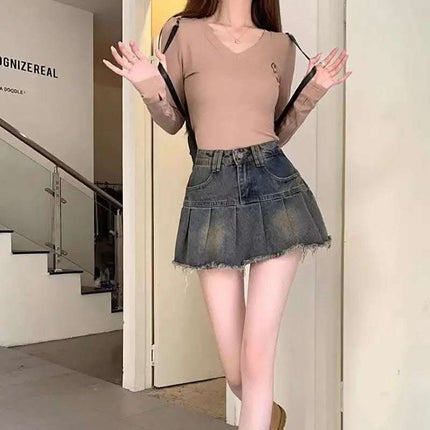 American Retro Pleated Skirt Exposure-proof Skirt Skirt Fendax 0