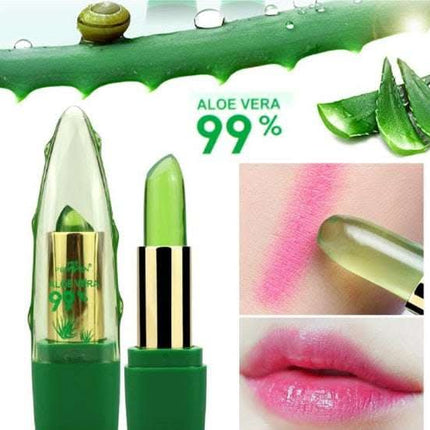 Aloe Vera Gel Color Changing Lipstick Gloss Moisturizer Anti-drying Desalination Fine-grain Lip Blam Care