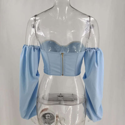 Irregular Long Sleeved Sexy Fashion Short Top Fendax 0