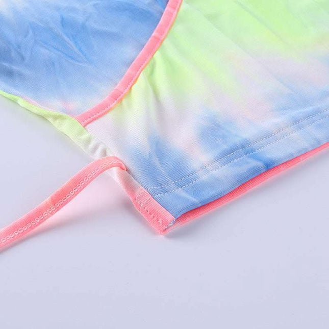 Tie-dye T-shirt Sexy comfort top with crop and V-neck for women Fendax 0