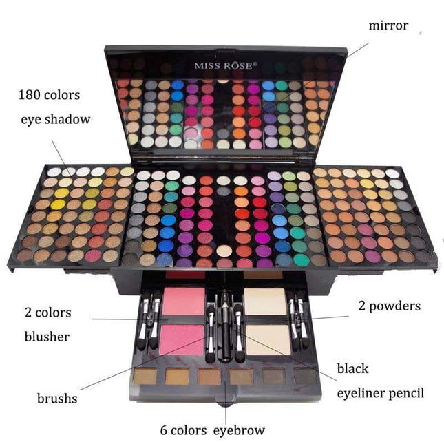 180 Colors Eyes Shadow Blush Set Personalized Piano-shaped Makeup Palette Box Fendax 0