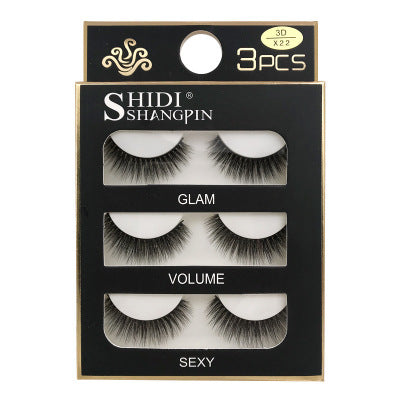 3 pairs of natural false eyelashes