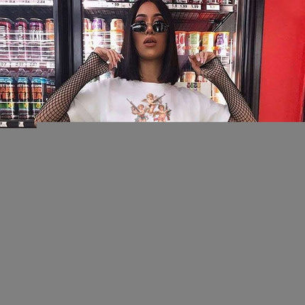 Angel Print Crop Top Short Sleeve T-shirt Fendax 0
