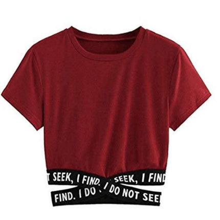 Solid color letter bandage cross crop top Fendax 0