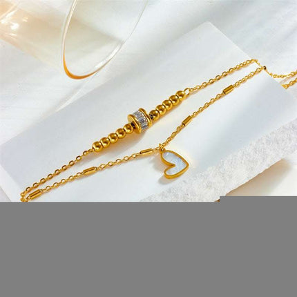 Fashion Jewelry Boho Classic Love Heart Ankle Chain Double Layer Chain Bracelet Anklet Charm Tassel Leg Chain On Foot Chain Women Party Jewelry Accessories Fendax 0