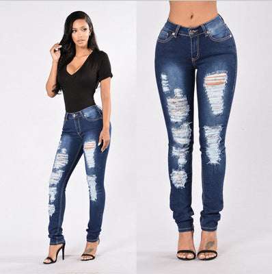 New style denim trousers with ripped jeans Fendax 0