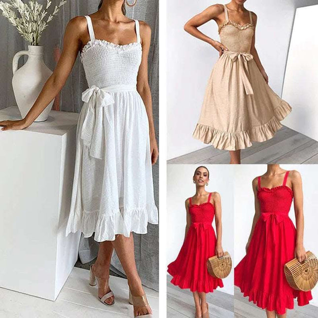 Summer fashion wild sling ruffled lace female dress Fendax 0