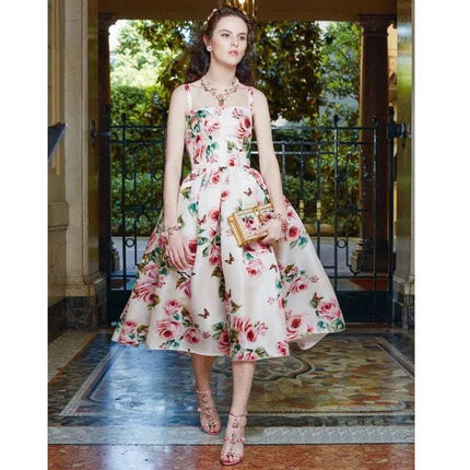 Rose print puffy dress Fendax 0