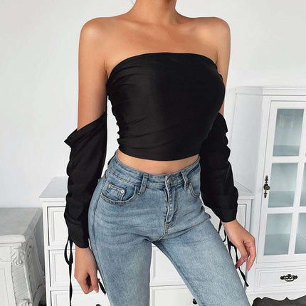 Women's sexy one-shoulder top