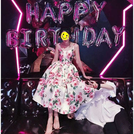 Rose print puffy dress Fendax 0