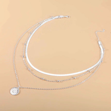 Women's Fashion Personalized Simple Multi-layer Lotus Pendant Necklace Fendax 0