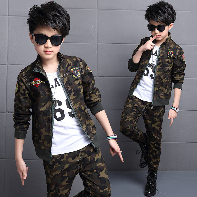 Children's Camouflage Sports Two-piece Set