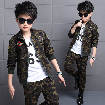 Children's Camouflage Sports Two-piece Set