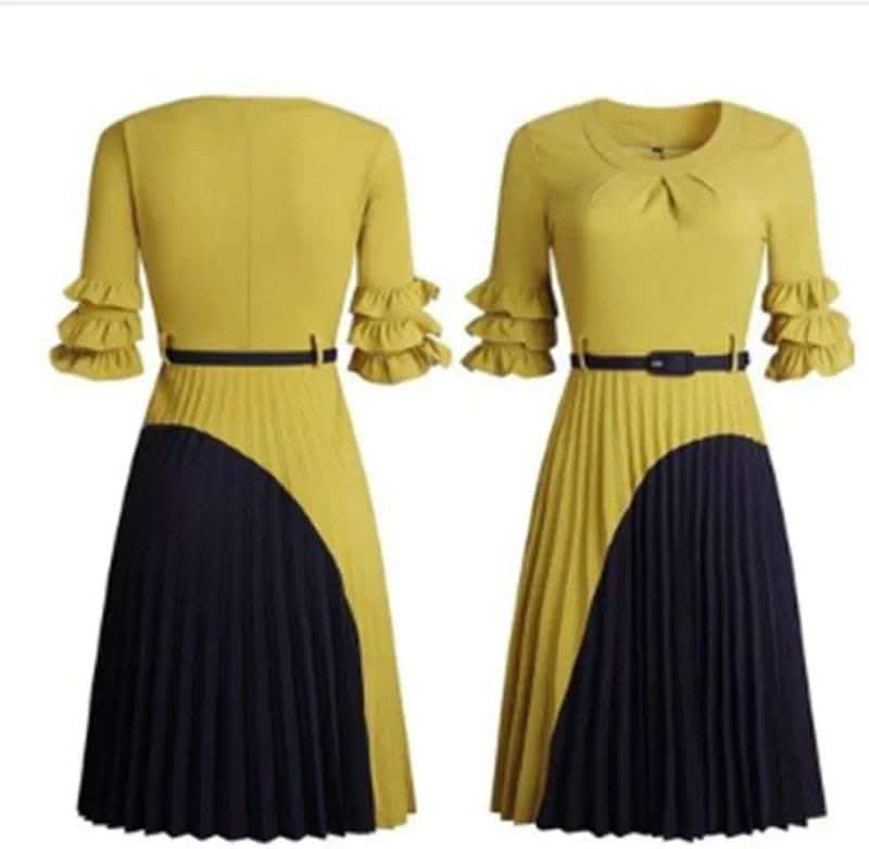 New Africa Dresses 2XL Color Stitching With Belt Fendax 0