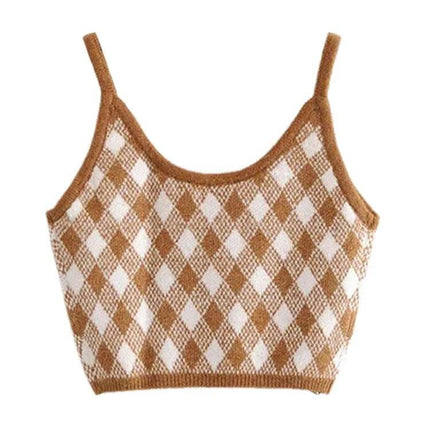 Sexy Low Chest Knit Vest Bottoming Top Fendax 0